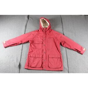 Woolrich Coat Womens Medium Pink Red Salmon Hooded Jacket Vintage USA